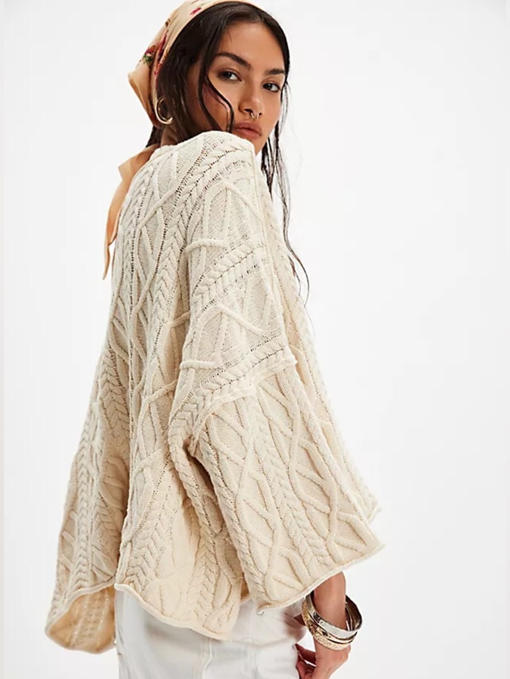 Washed Ashore Cable Knit Sweater